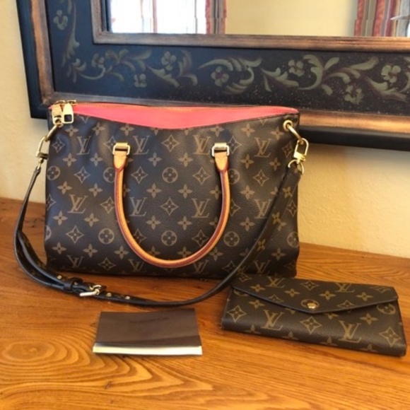Louis Vuitton Handbags - Louis Vuitton Monogram Pallas MM Pink + Neo Sarah Long Wallet Organizer!